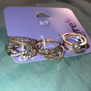8-Pack Claire’s Gold Rings - Size 8/9